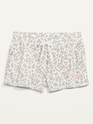 Vintage Leopard-Print Logo Graphic Shorts for Women -- 3-inch inseam | Old Navy (US)