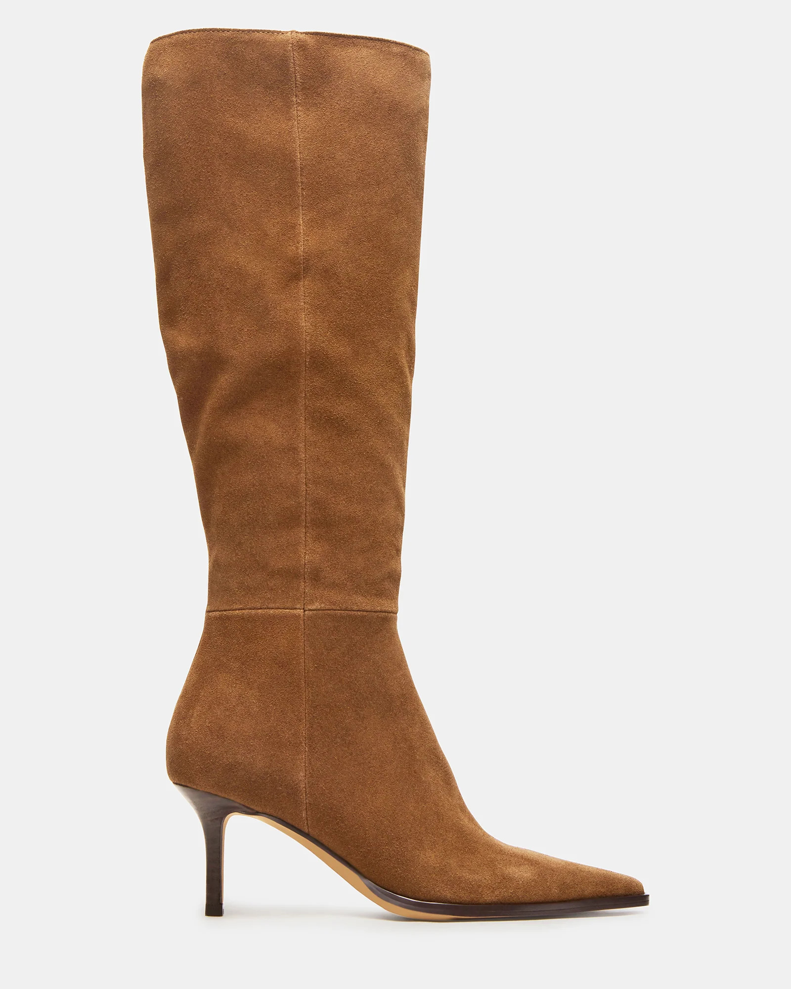 LINGO Chestnut Suede Pointed-Toe Knee-High Women's Boot | Steve Madden (US)