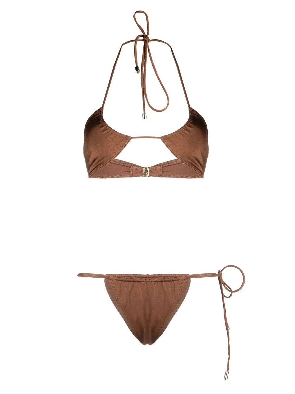 Manokhi Halterneck tie-fastening Bikini Set - Farfetch | Farfetch Global