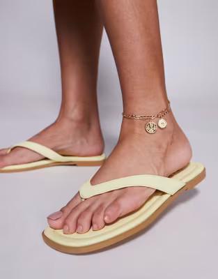 Public Desire thong flat sandal in  yellow | ASOS | ASOS (Global)