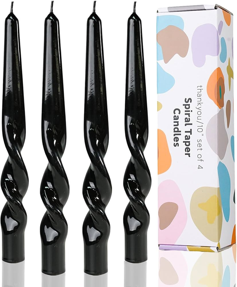 LPUSA Black Spiral Taper Candles Twisted Candle Conical Stick Candles for Holiday Wedding Party W... | Amazon (US)