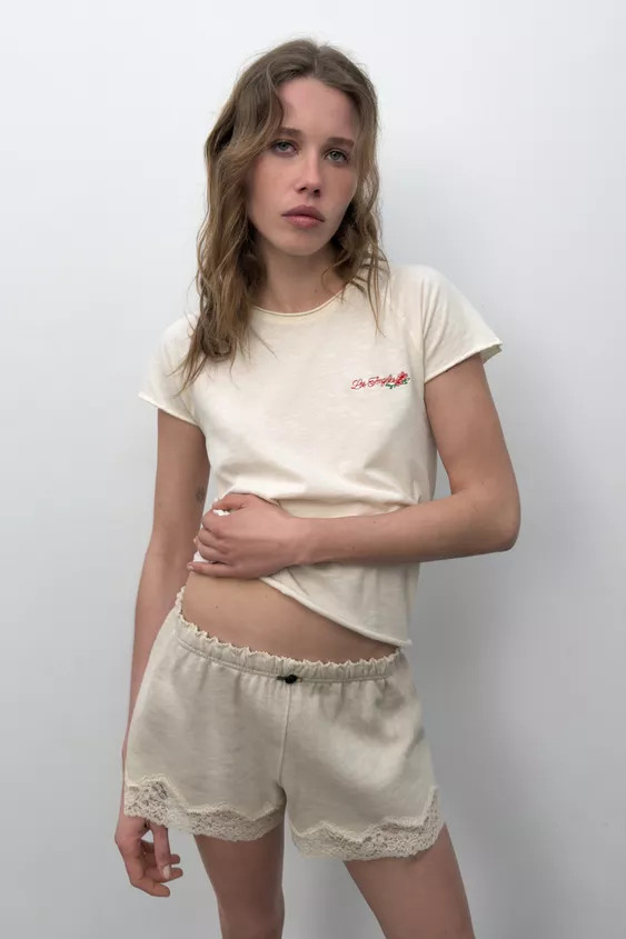 LACE COMBINED SHORTS | Zara UK