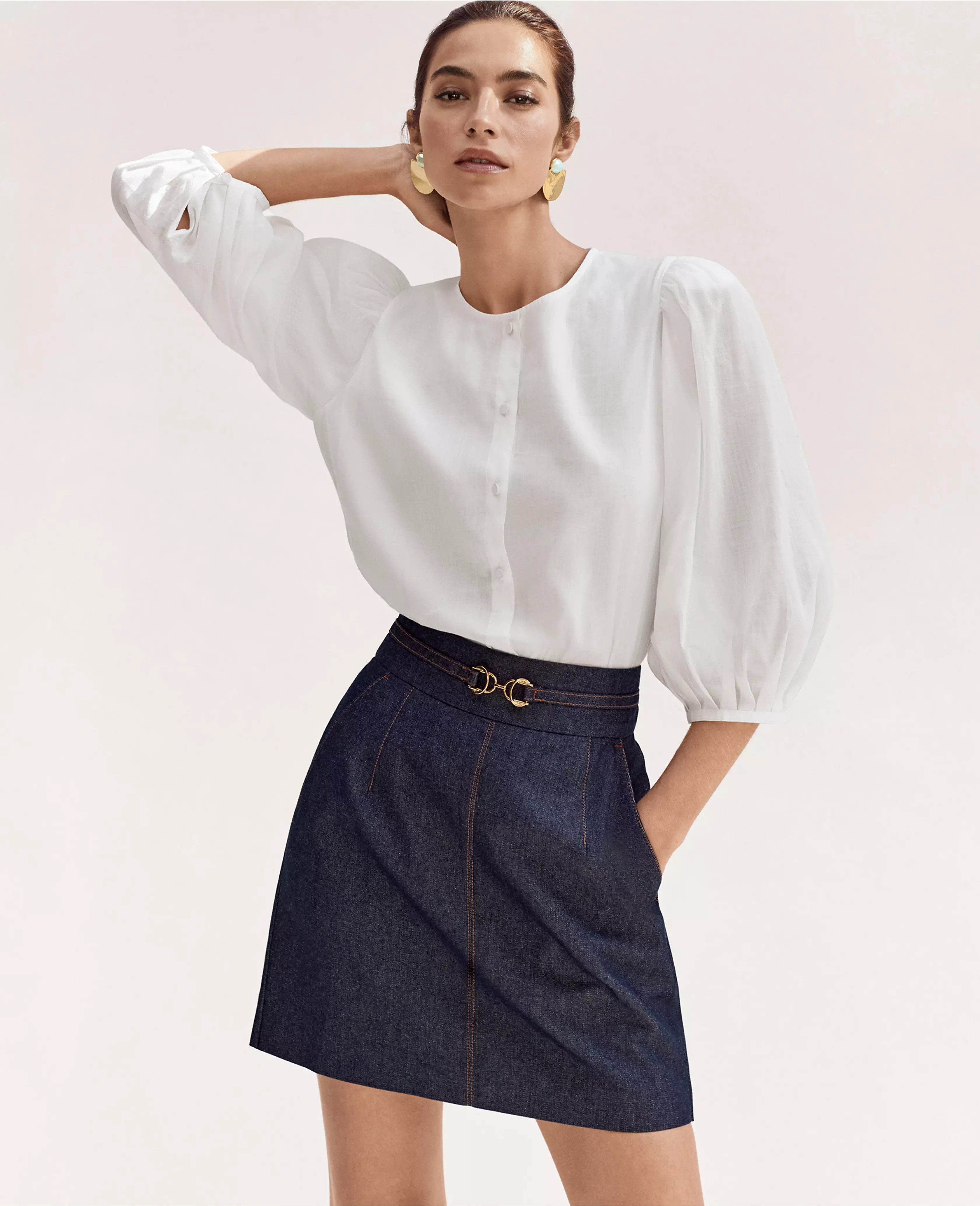 Pleated Puff Sleeve Top | Ann Taylor (US)