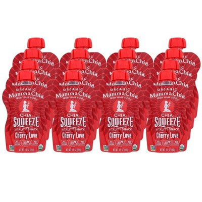Mamma Chia Organic Squeeze Vitality Snack Cherry Love - Case of 16/3.5 oz | Target