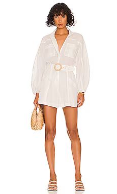 Zimmermann Anneke Panelled Playsuit in Ivory from Revolve.com | Revolve Clothing (Global)