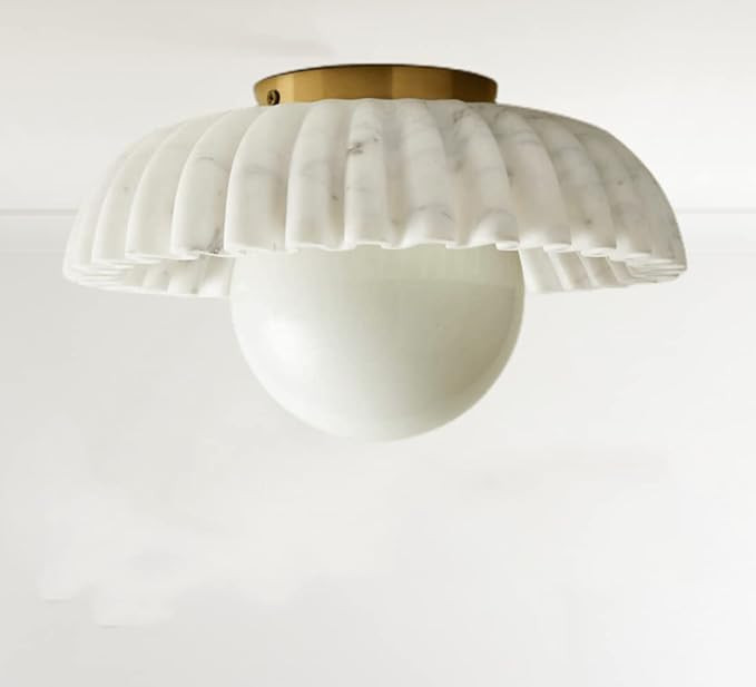 Fluted Marble Flush Mount Light. 12" Wx12 Dx9.5 H | Amazon (US)