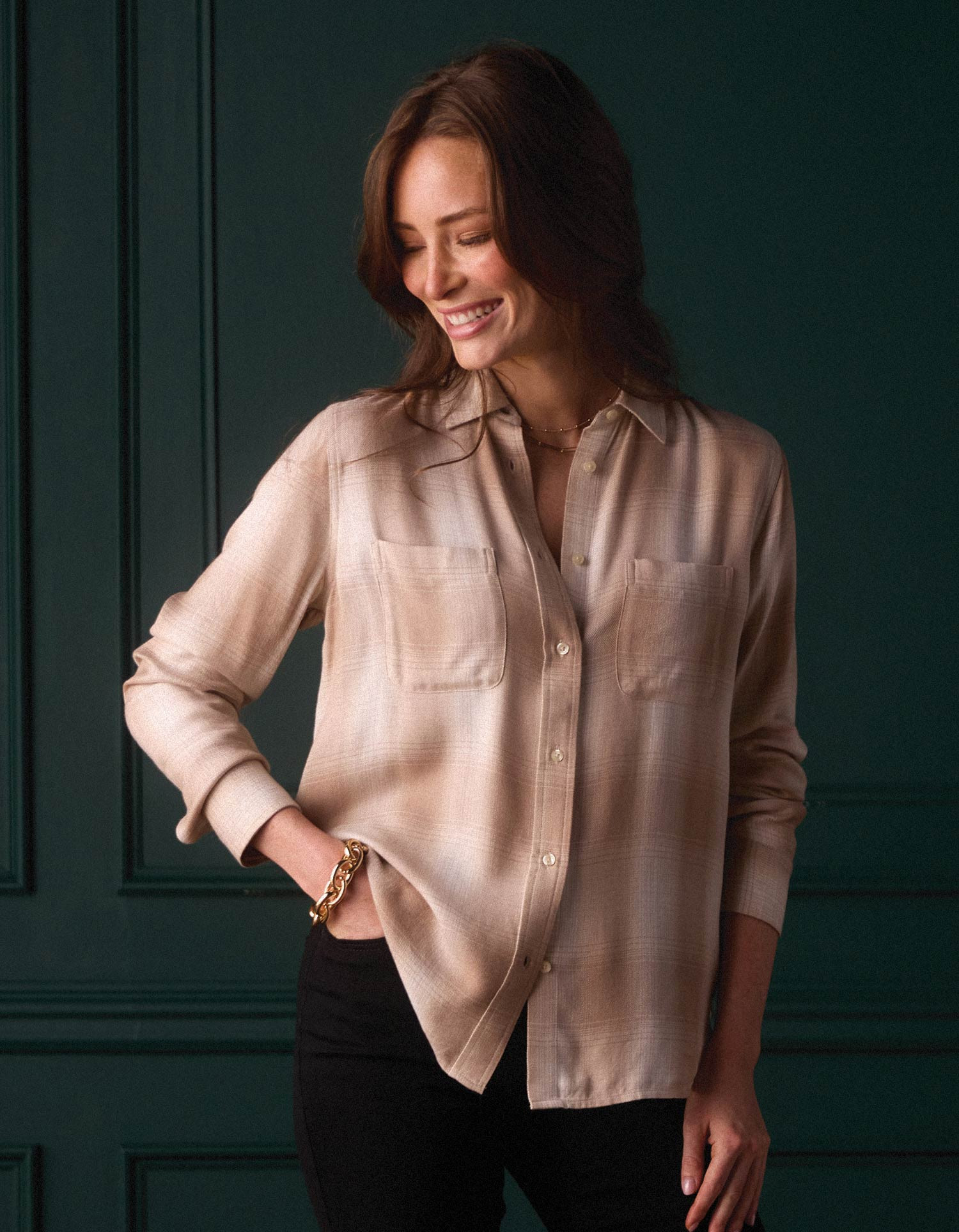 Harper Button Up in Cream Plaid | The Normal Brand