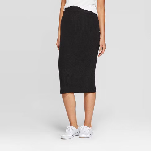 Women's Mid-Rise Rib Knit Sweater Skirt - A New Day™ | Target