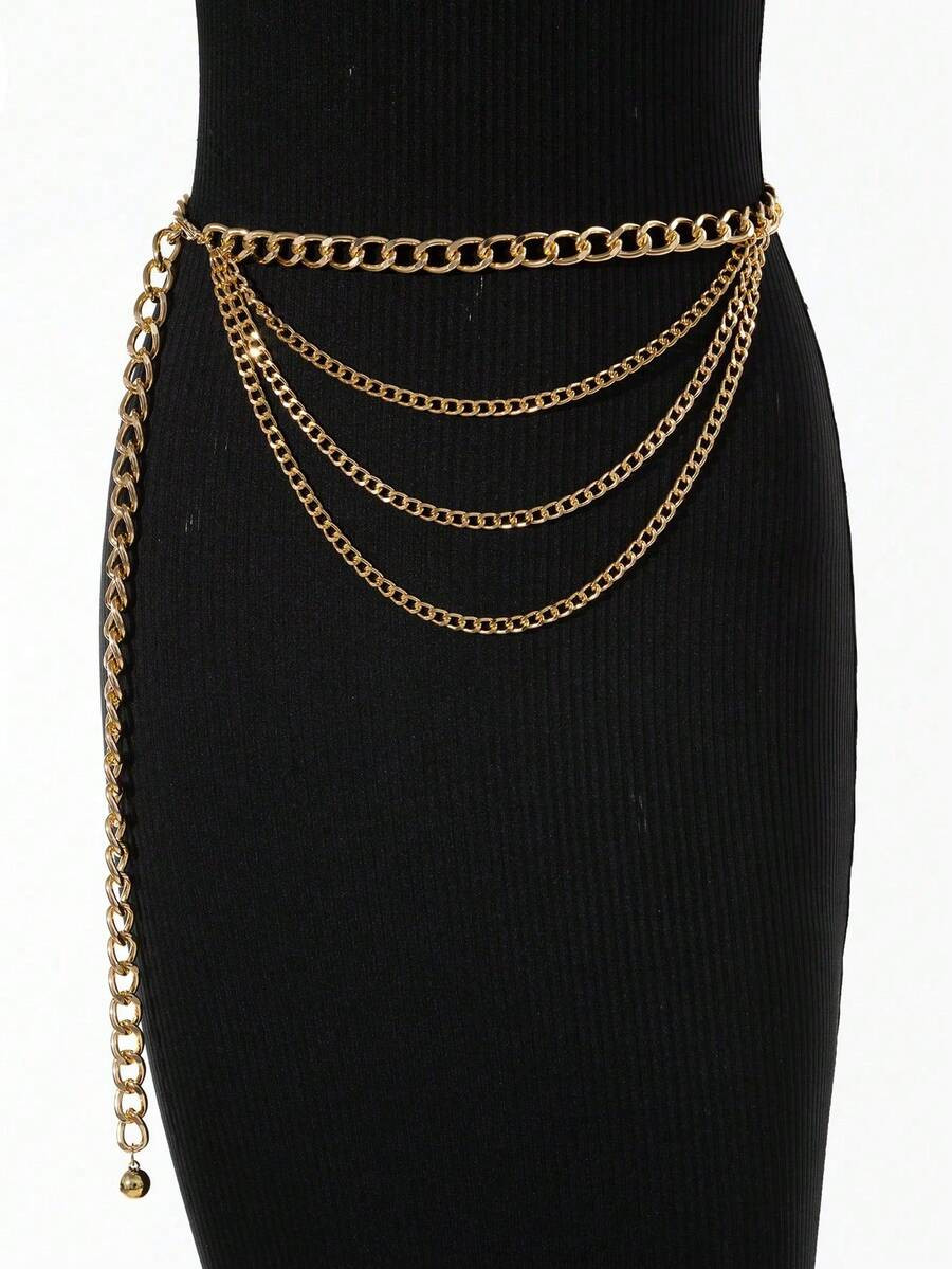 1pc Fashionable Multi-Layer Tassel Pendant Waist Chain Waist Decoration, Versatile For Women | SHEIN