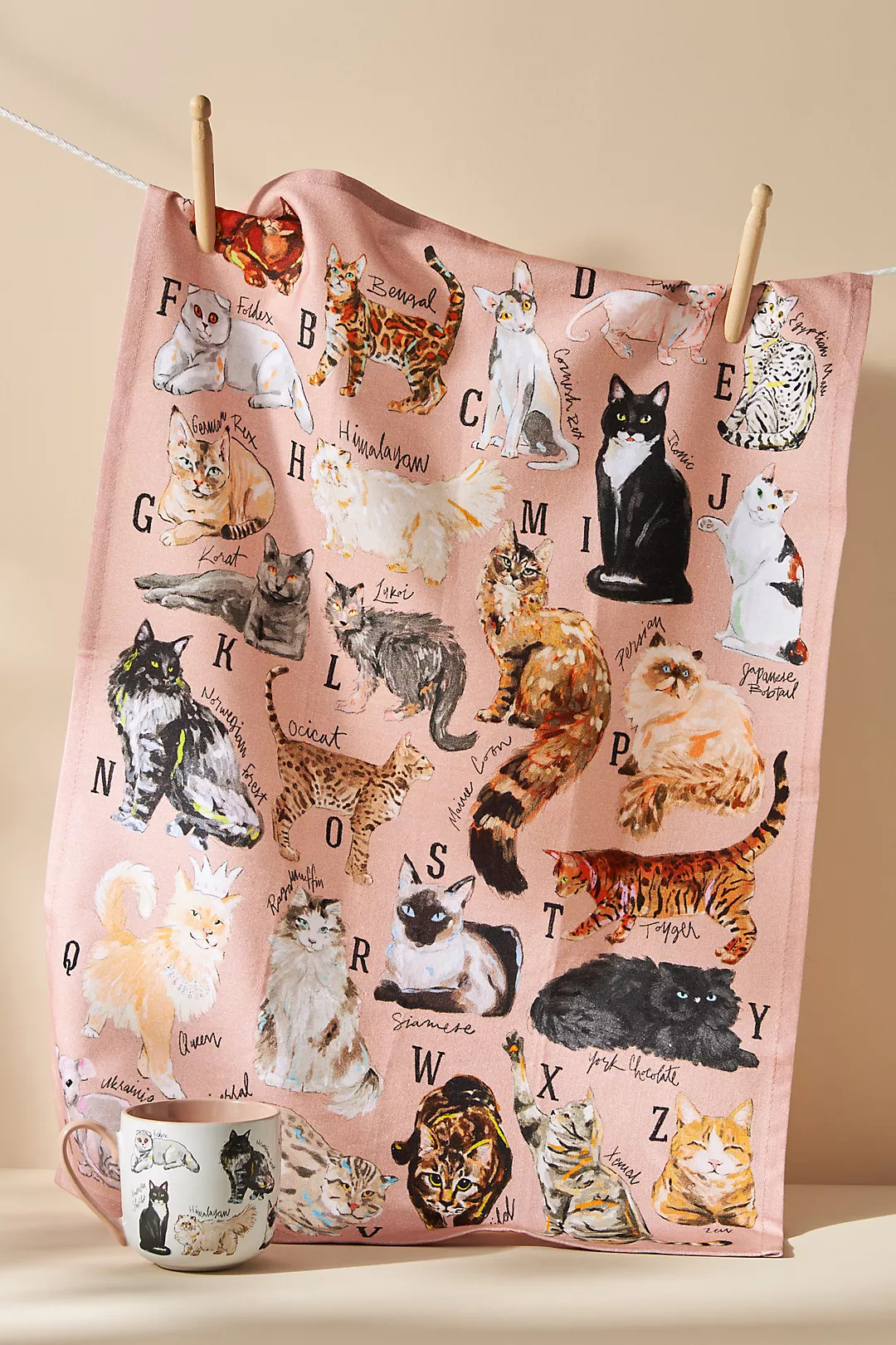 Cat Breeds A-Z Dish Towel | Anthropologie (US)
