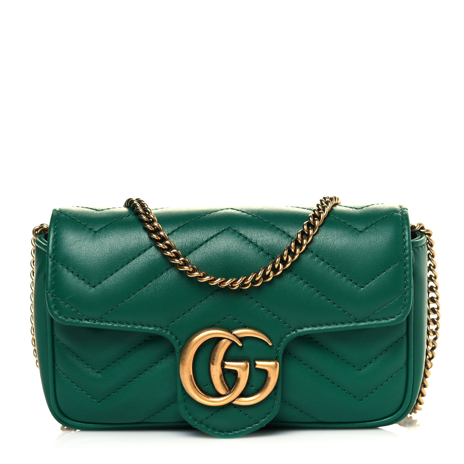 GUCCI

Calfskin Matelasse Super Mini GG Marmont Shoulder Bag Emerald Green | Fashionphile