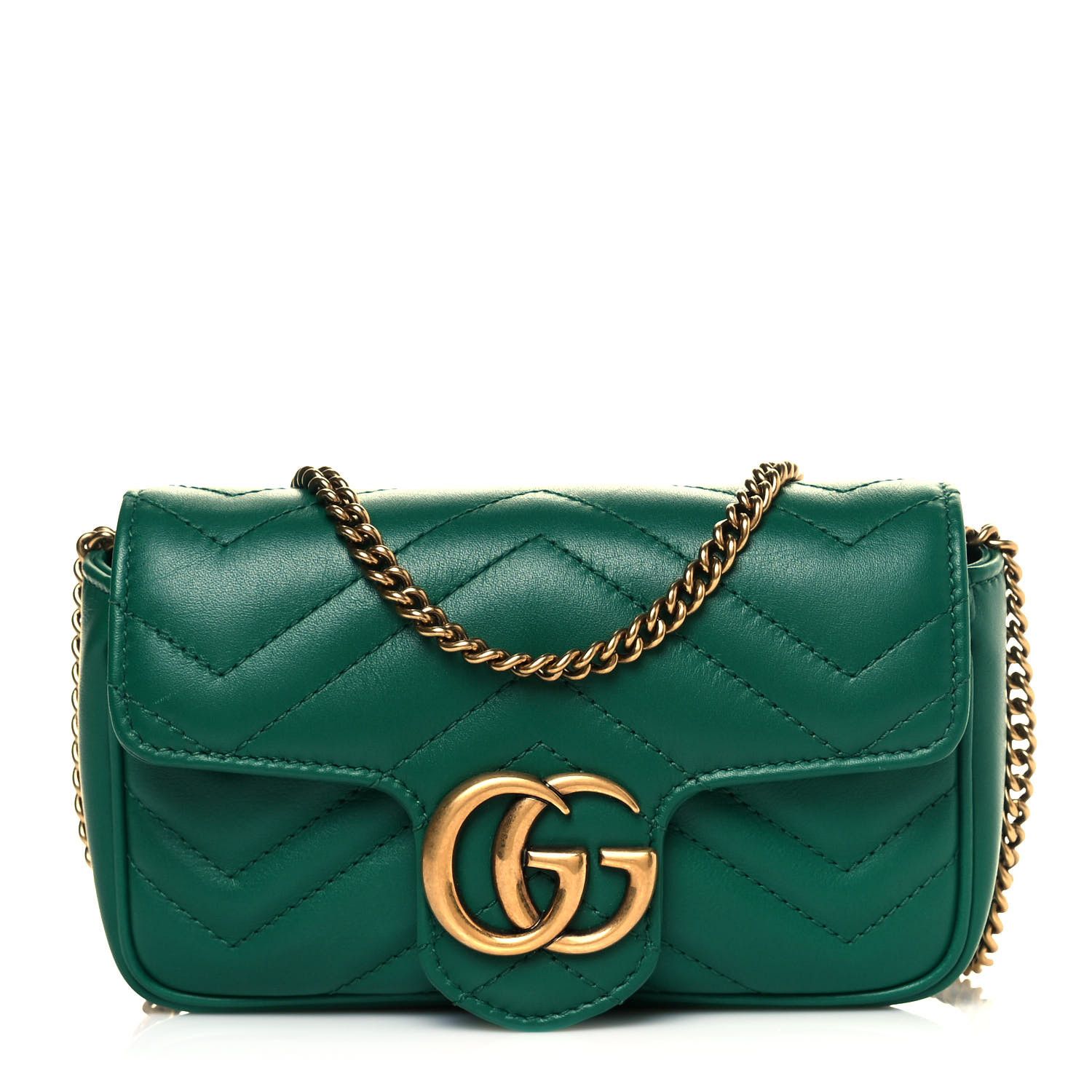 GUCCI

Calfskin Matelasse Super Mini GG Marmont Shoulder Bag Emerald Green | Fashionphile