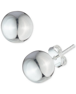Ball Stud Earrings in Sterling Silver | Macy's