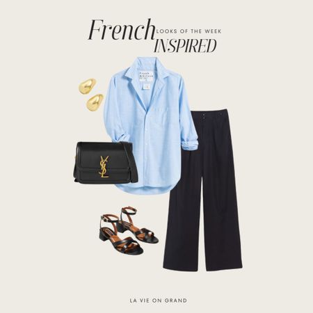 French Inspired Look 
Summer Outfit 
Button Down 
Trousers
Sandals 

#LTKSeasonal #LTKStyleTip #LTKOver40
