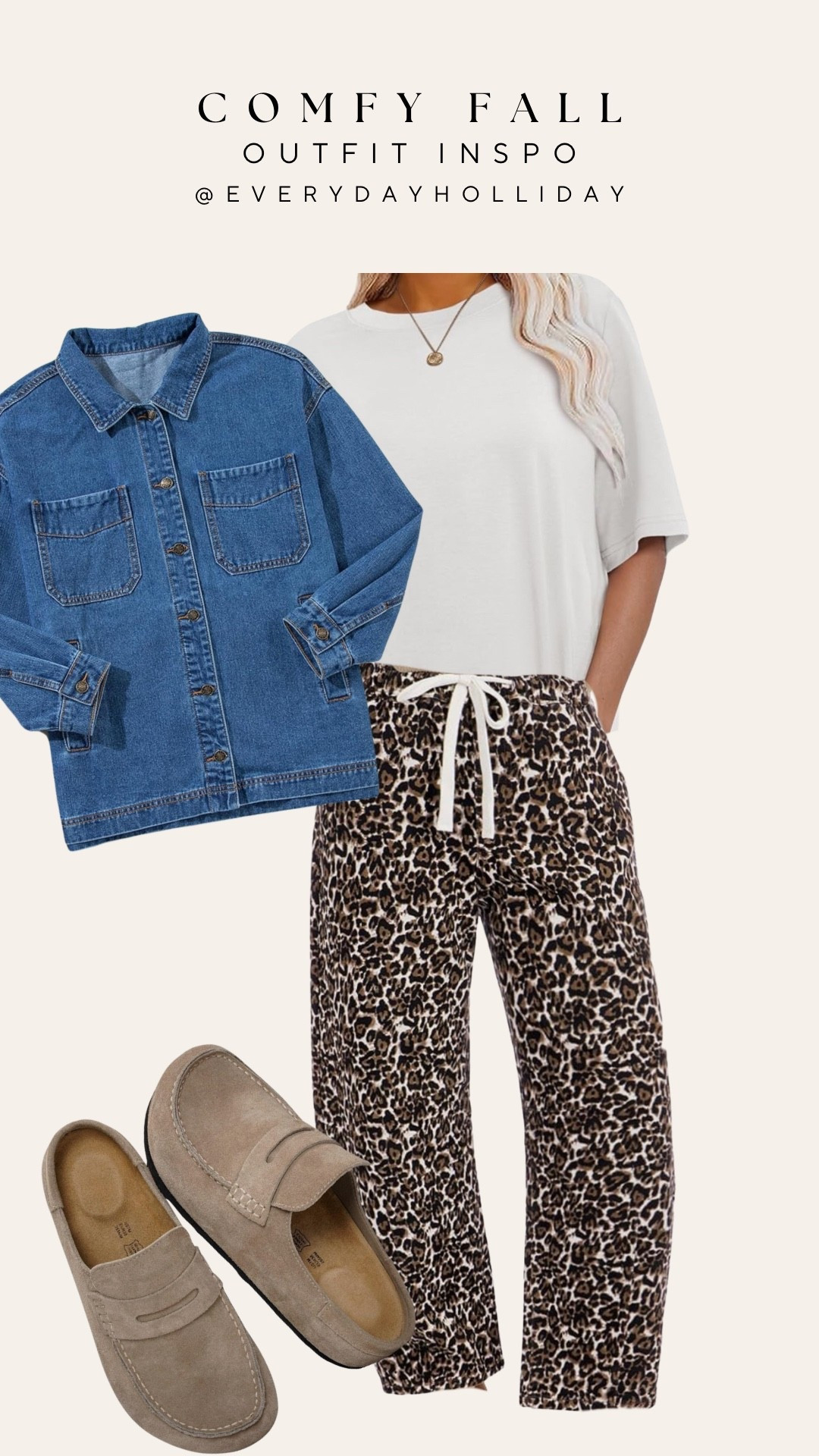 This comfy fall combo is giving effortless cool girl 🐆 Denim shacket + leopard pants = perfection. Would you wear this for errands or a cozy day at home?

#LTKootd #LTKgrwm #LTKSeasonal