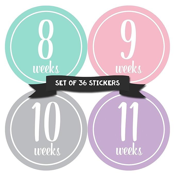 Months In Motion Pregnancy Weekly Belly Growth Stickers - Week to Week Pregnant Expecting Photo P... | Amazon (US)