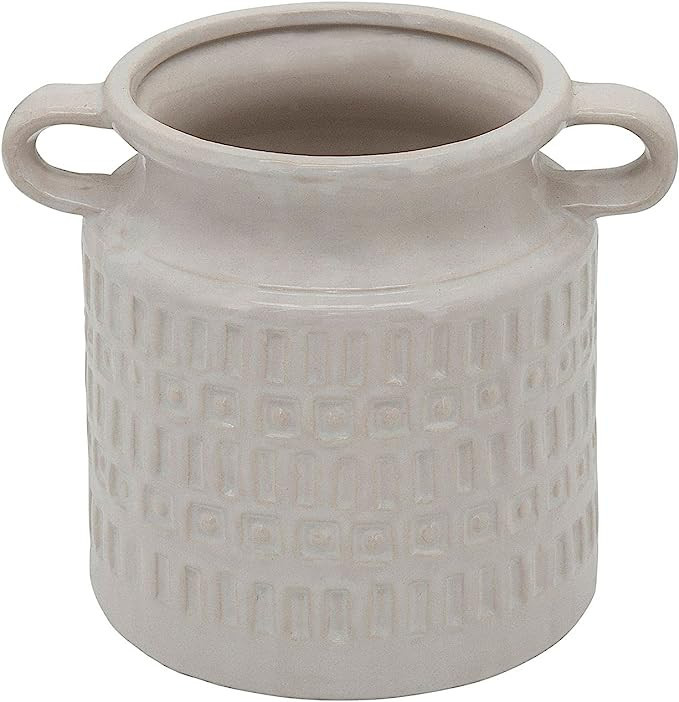 Kingston Living 8" Glossy White Ceramic Jar with Handles | Amazon (US)