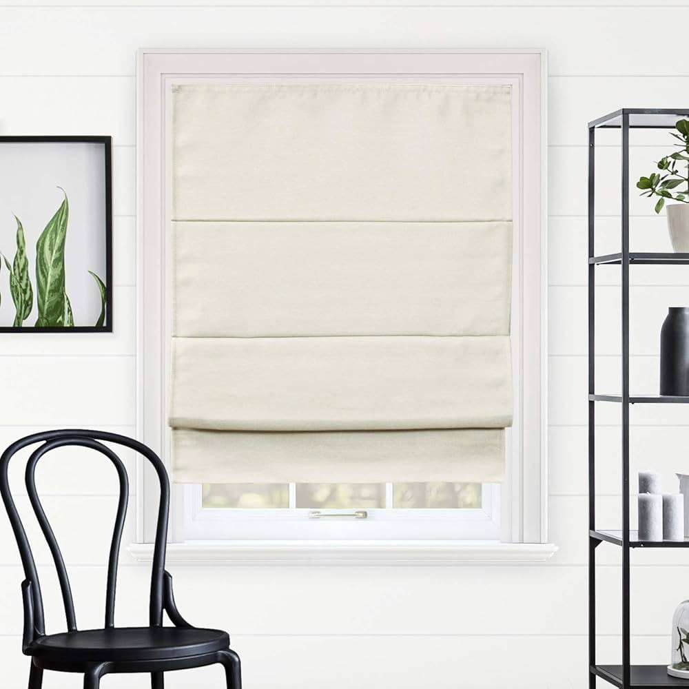 Amazon.com: CHICOLOGY - RMBF2764 Cordless Roman Shades Cross-Hatched Modern Fabric Cascade Window... | Amazon (US)