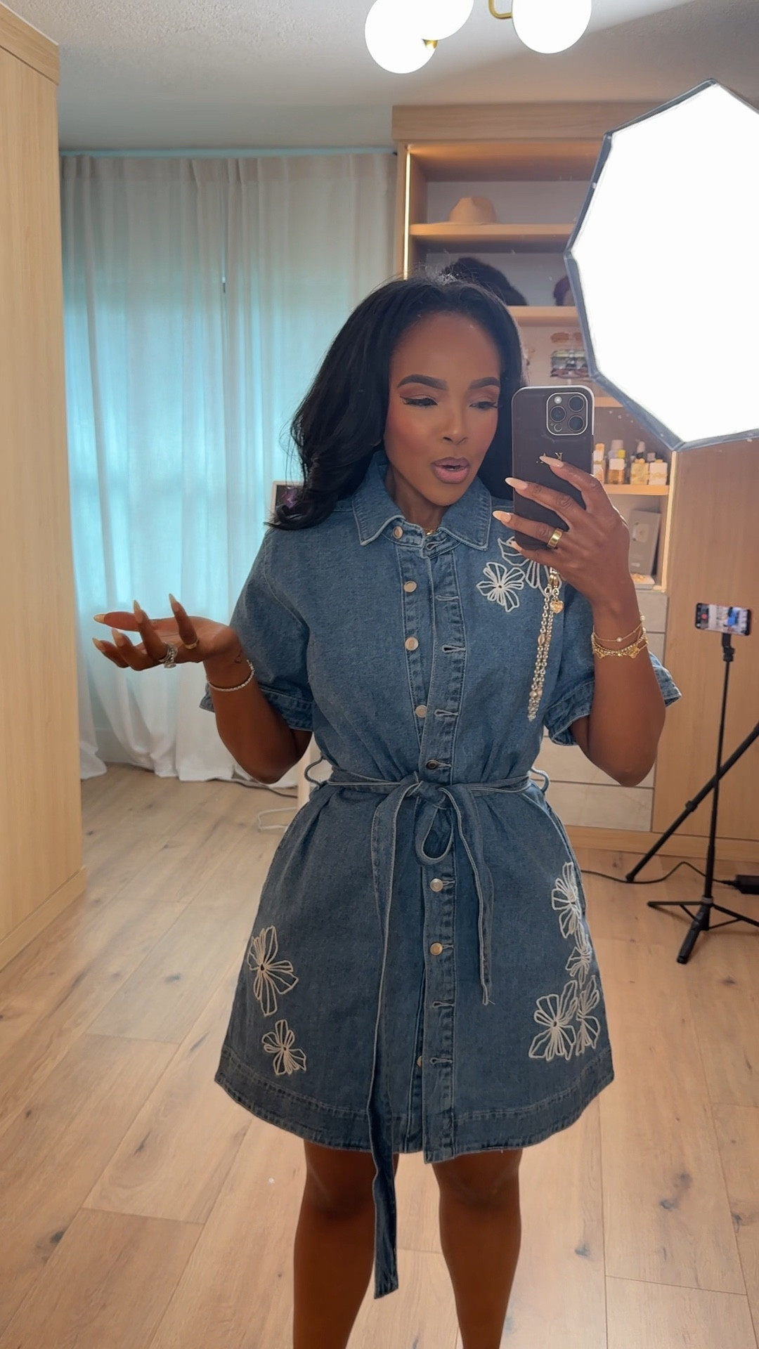 Scroll to shop this easy denim moment 🤍

This belted denim mini dress is such a flattering everyday staple—structured but still comfy, cinches perfectly at the waist, and easy to dress up or keep casual.

Perfect for brunch, casual days out, or vacation exploring.

📏 Measurements: 5’4”, 140 lbs, 34D bust, 27” waist, 40” hips

Follow me on Instagram and YouTube @kirasfashionfinds

#LTKgrwm #LTKPetite #LTKvlog
