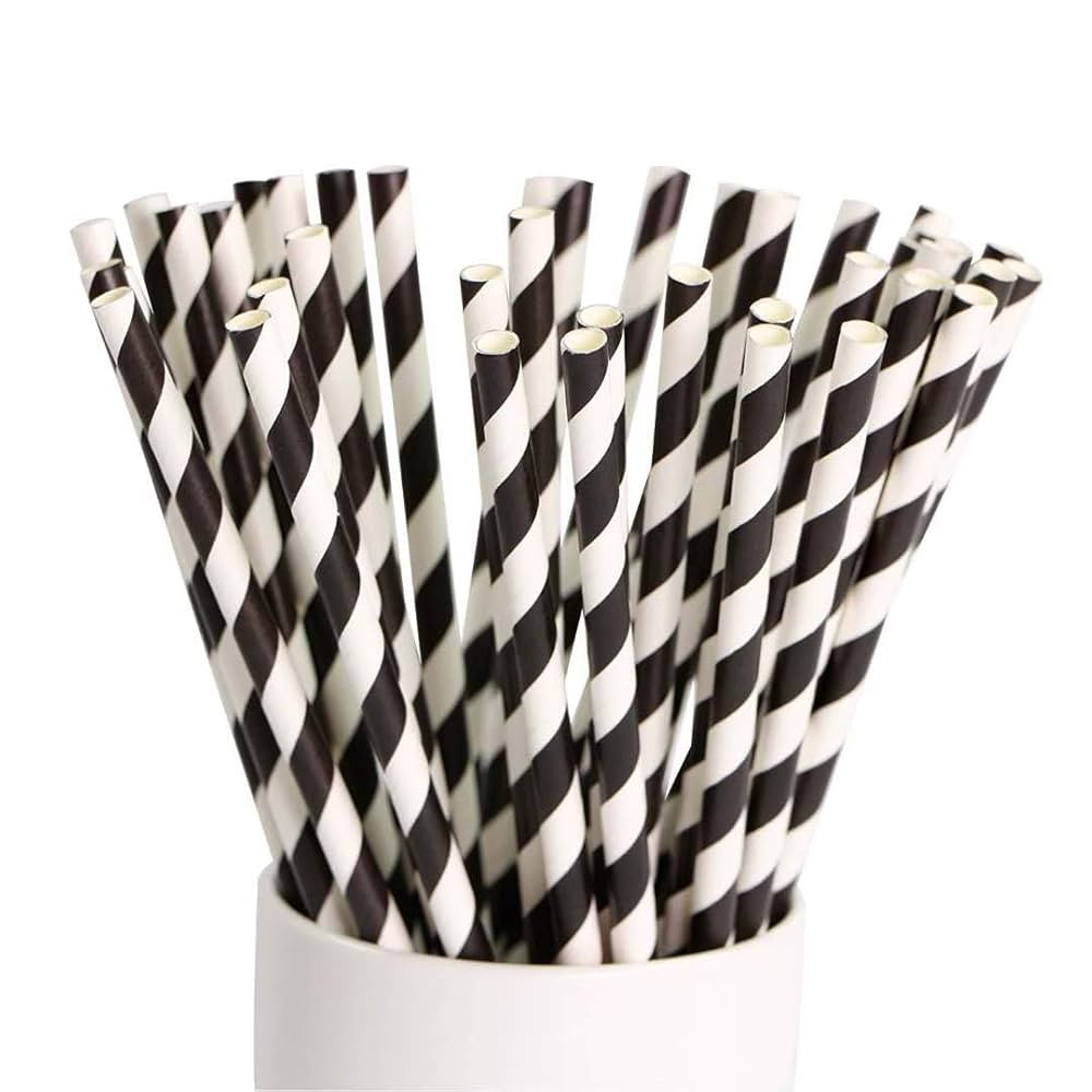 Biodegradable Striped Paper Straws,Paper Drinking Straws for Party, Events and Crafts,Baby Shower... | Amazon (US)