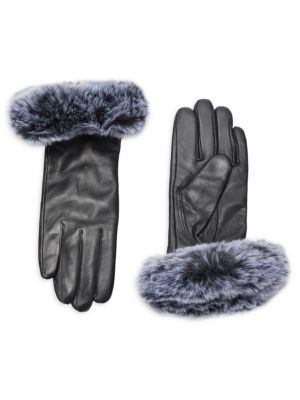 Faux Fur Cuff Leather Gloves | Saks Fifth Avenue OFF 5TH