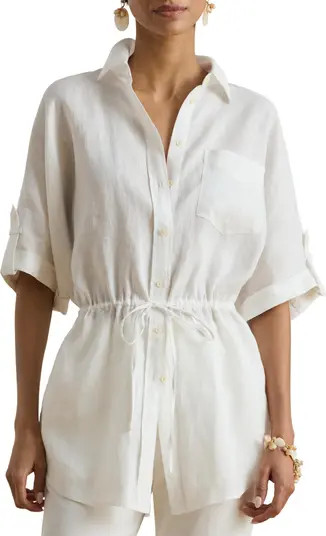 Lauren Ralph Lauren Linen Roll-Tab Sleeve Tunic | Nordstrom | Nordstrom
