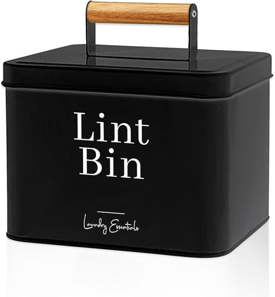 Modern Farmhouse Lint Bin for Laundry Room Decor and Accessories, Metal Lint Bin for Laundry Deco... | Amazon (US)