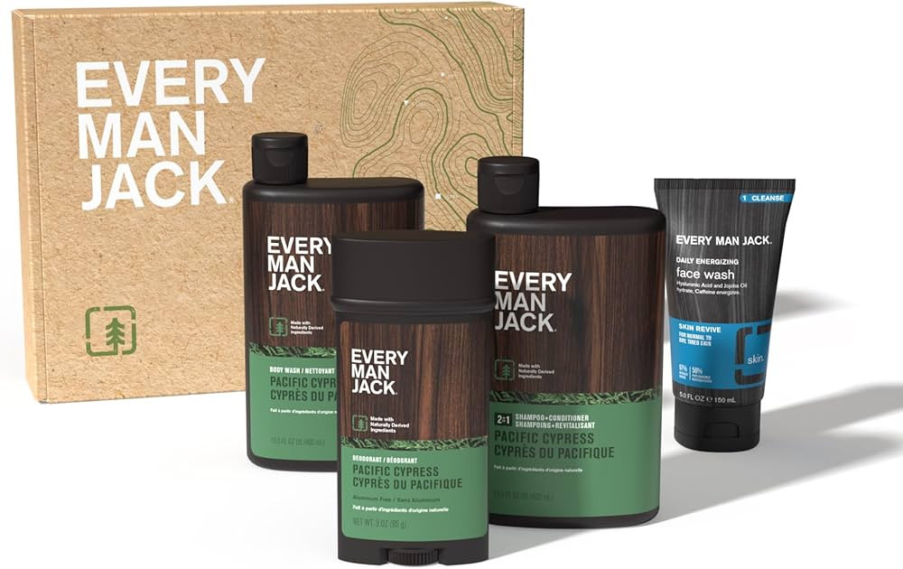 Every Man Jack Mens Pacific Cyprus Body Set - Body Gift Set with Clean Ingredients & A Conifer Br... | Amazon (US)