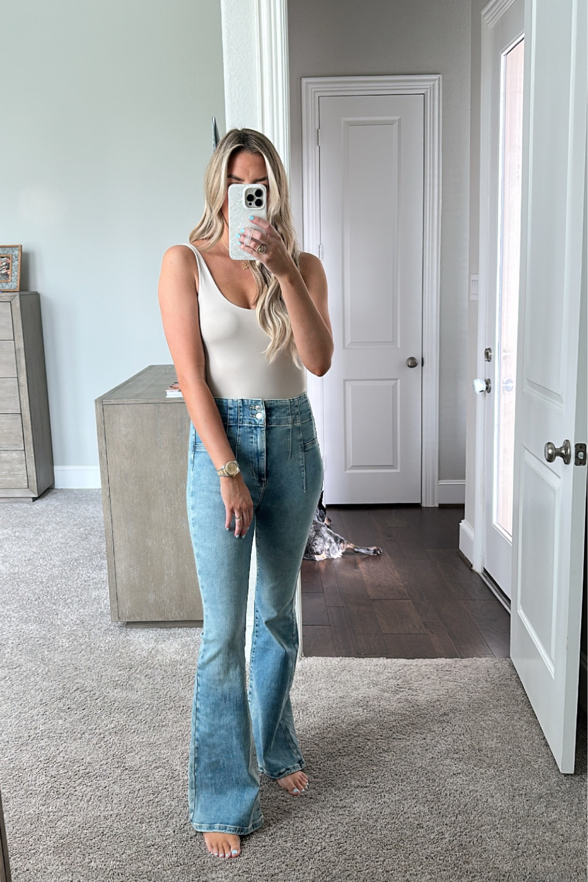 Free People Jayde Jeans and Abercrombie Bodysuit ✨