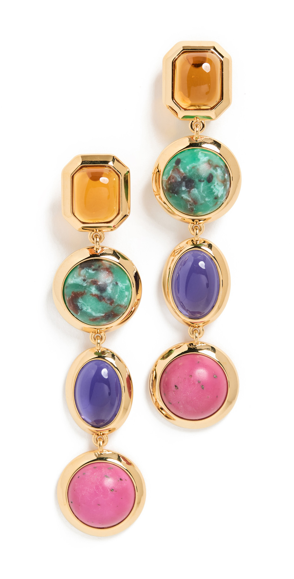 Lele Sadoughi Bezel Jewel Linear Earrings | Shopbop