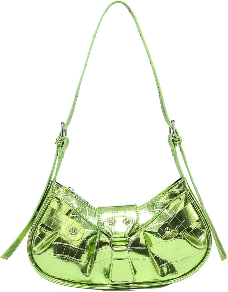 Verdusa Women's Pleated Hobo Shoulder Bag PU Leather Clutch Handbag | Amazon (US)