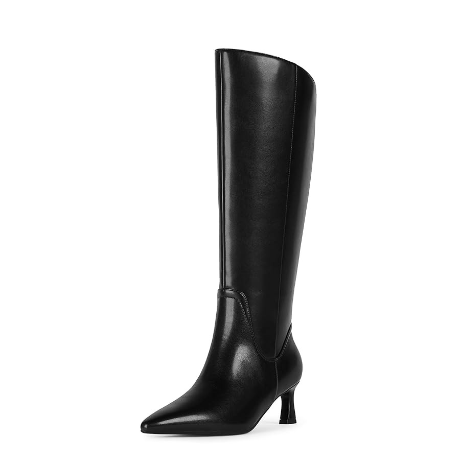 Knee High Boots Womens Pointed Toe 2.17-Inch Kitten Heel Side Zipper Fall Long Tall Boots for Wom... | Amazon (US)