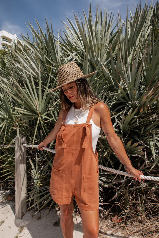 Northwest Cotton Linen Pocketed Romper | VICI