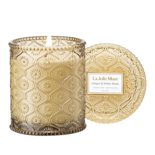 LA JOLIE MUSE Ginger & White Musk Scented Candles, Holiday Candles for Home Scented, Luxury Candl... | Amazon (US)