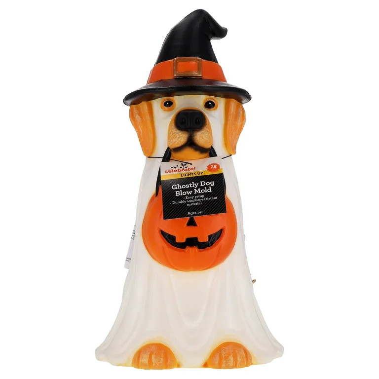 Light-Up Ghostly Dog Blow Mold, 18", Halloween by Way To Celebrate | Walmart (US)