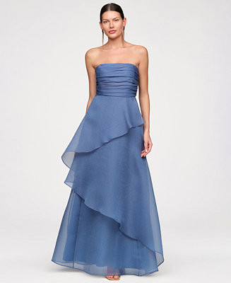 Women's Strapless Organza Gown | Macy's