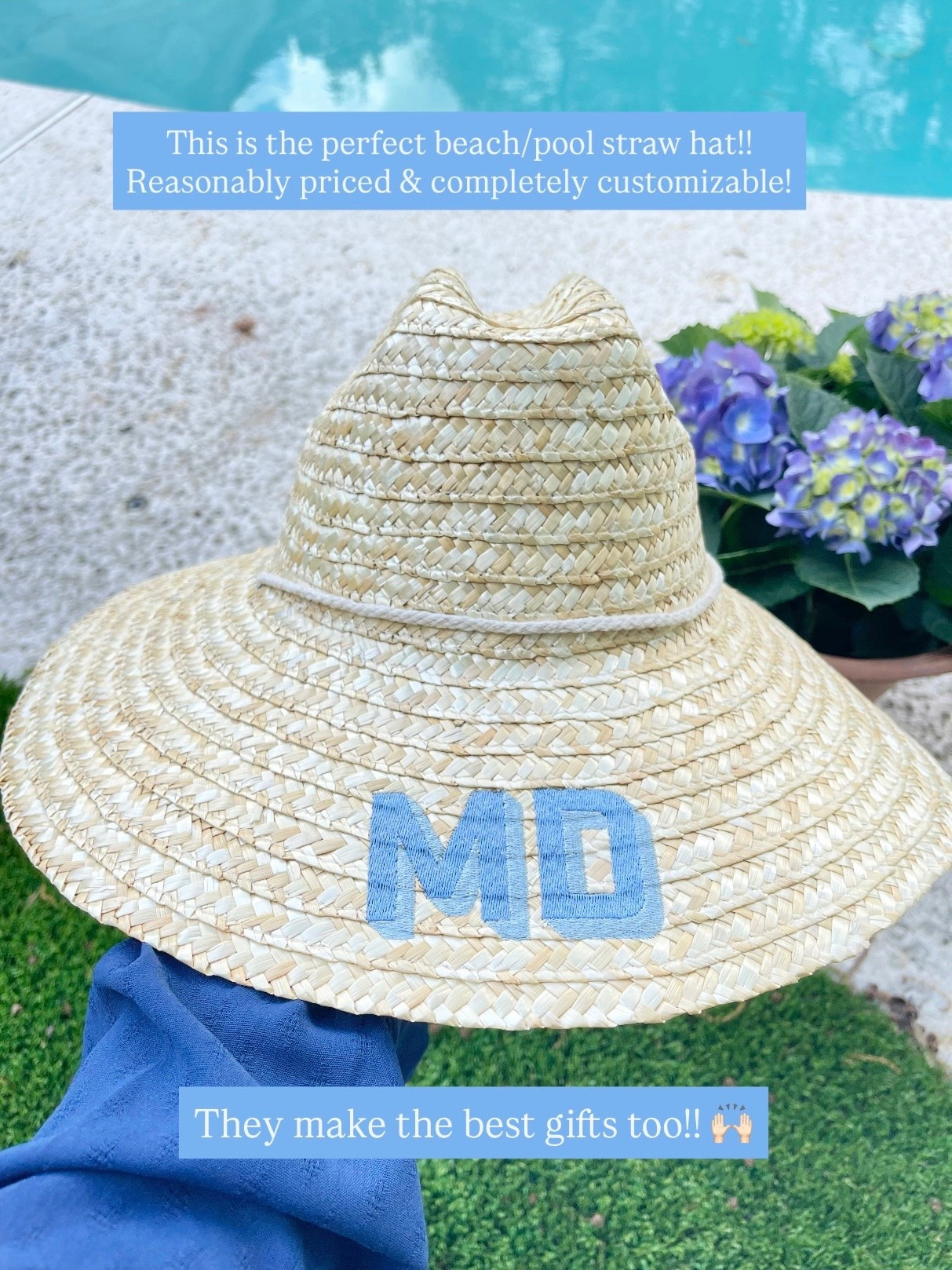 Looove this straw hat for the beach or pool! It’s completely customizable so you can monogram it however you like!! So many color options to choose from! 🤍 p.s. they make excellent gifts too! 👒 

#LTKTravel #LTKSaleAlert