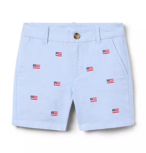 Embroidered Flag Oxford Short | Janie and Jack
