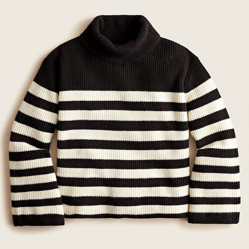 Wool and recycled cashmere relaxed turtleneck in stripe | J. Crew US