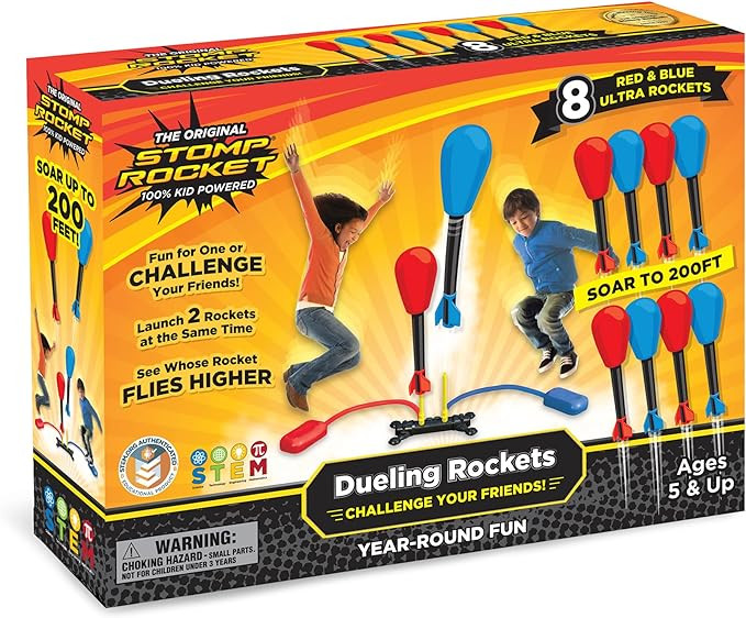Stomp Rocket Original Dueling Rocket Launcher for Kids, 8 Rockets - Fun Backyard & Outdoor Kids T... | Amazon (US)