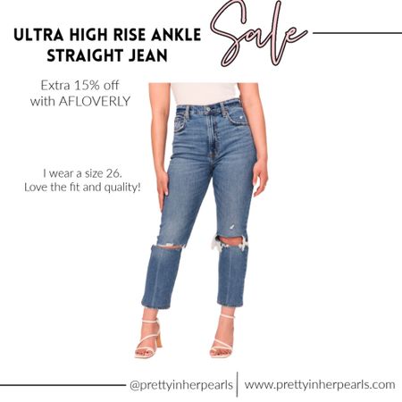 Favorite pair to Abercrombie jeans are an extra 15% off with code: AFLOVERLY,  I wear a 26. Love that they have real petite sizing  

#LTKsalealert #LTKHoliday #LTKunder100