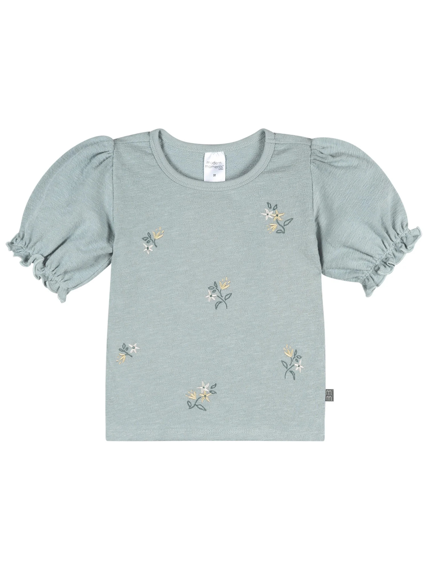 Modern Moments by Gerber Baby and Toddler Girl Organic Ruffle Puff Sleeve Top, Sizes 0/3 Months -... | Walmart (US)