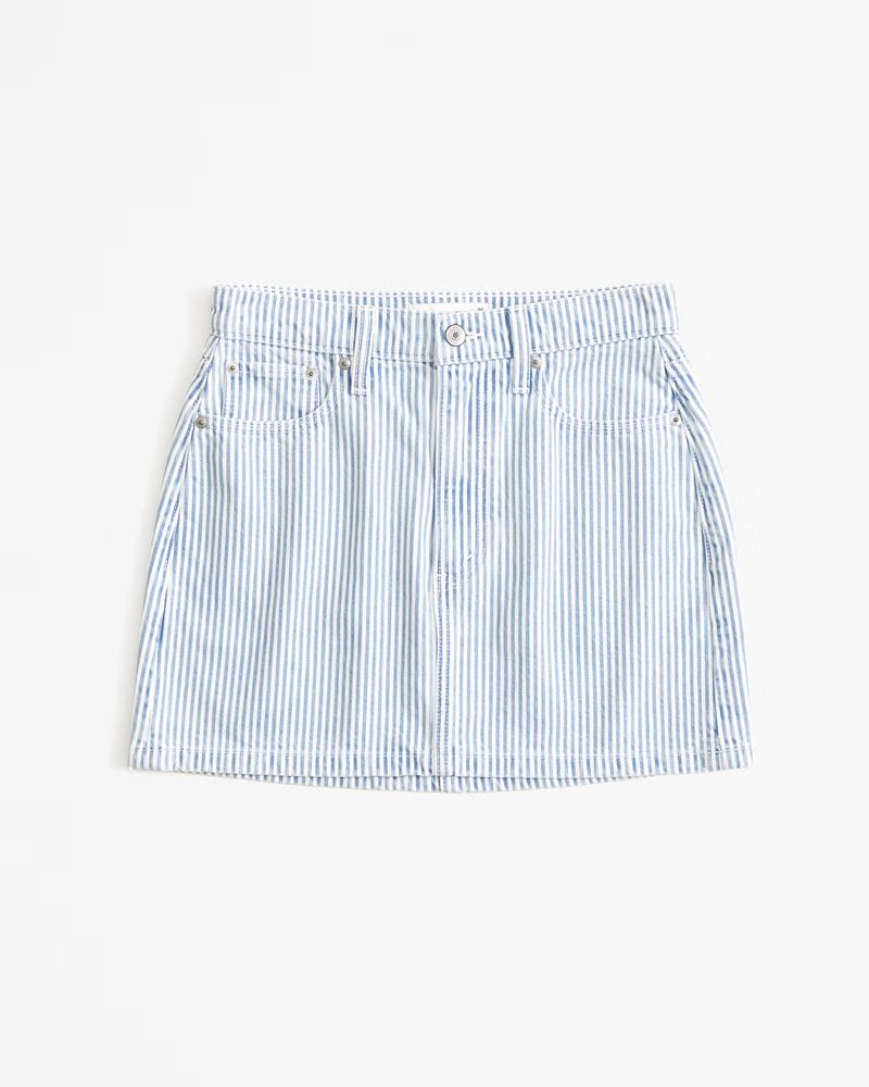 Striped Denim Mini Skirt | Abercrombie & Fitch (US)