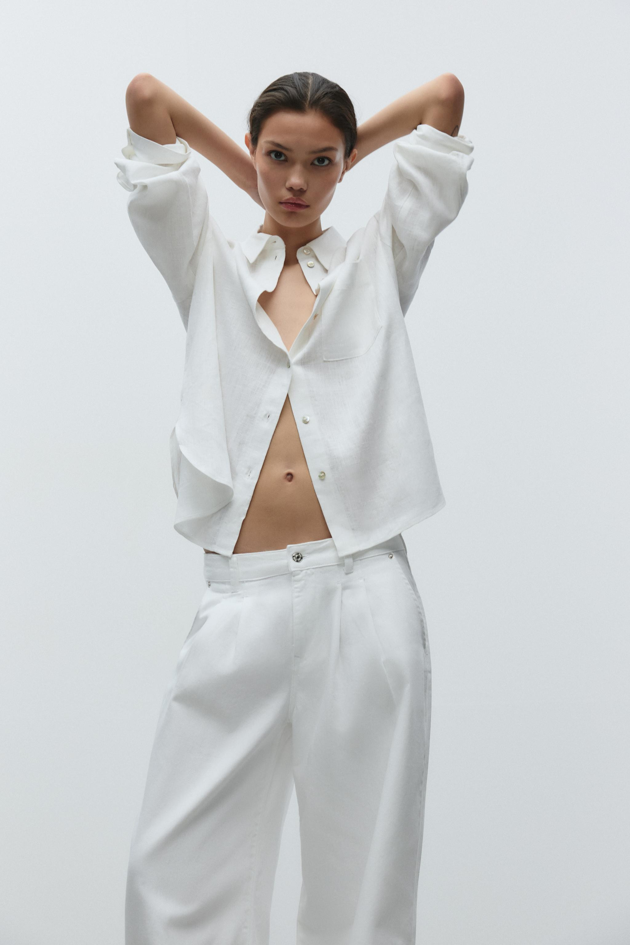 OVERSIZED LINEN BLEND SHIRT | Zara US