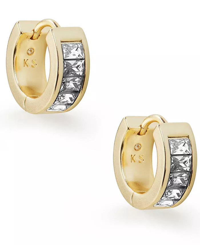 Small Square Crystal Huggie Hoop Earrings, 0.5" | Macys (US)