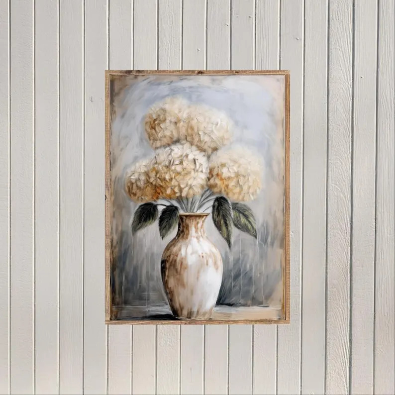 Fresh Cut Hydrangeas Canvas Printed Sign - Etsy | Etsy (US)