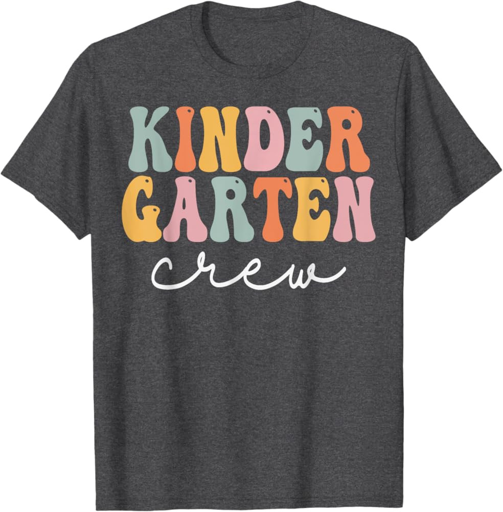 Kindergarten Crew Retro Groovy Vintage First Day Of School T-Shirt | Amazon (US)