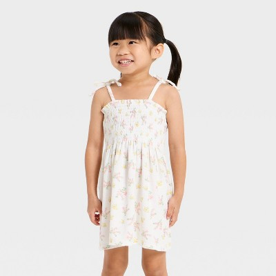 Grayson Mini Toddler Girls' Floral Midi Terry Dress - White 4T | Target