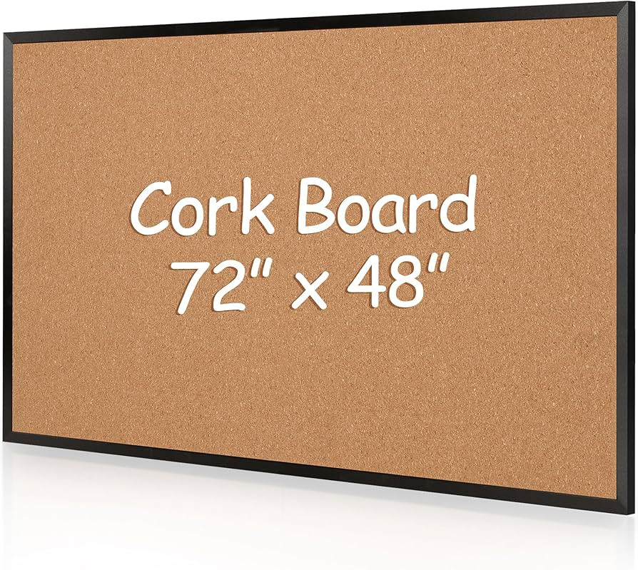 Board2by Extra Large Cork Bulletin Board 72" X 48", Black Wood Framed 6'x4' Corkboard for Wall, W... | Amazon (US)