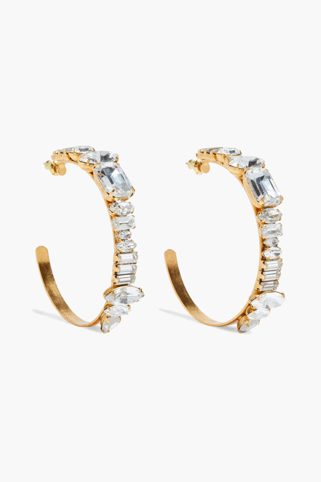 Gold 24-karat gold-plated Swarovski crystal hoop earrings | Sale up to 70% off | THE OUTNET | ELI... | The Outnet (US and CA)